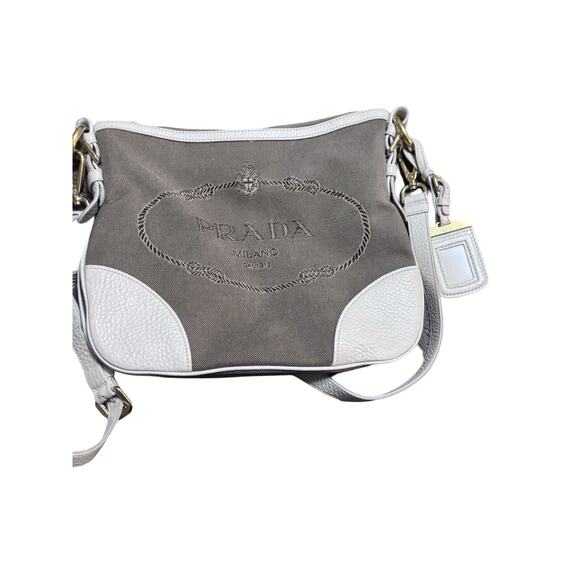 Authentic Prada Canvas and Leather Shoulder/Crossbody Bag - 197/B - Picture 2 of 10
